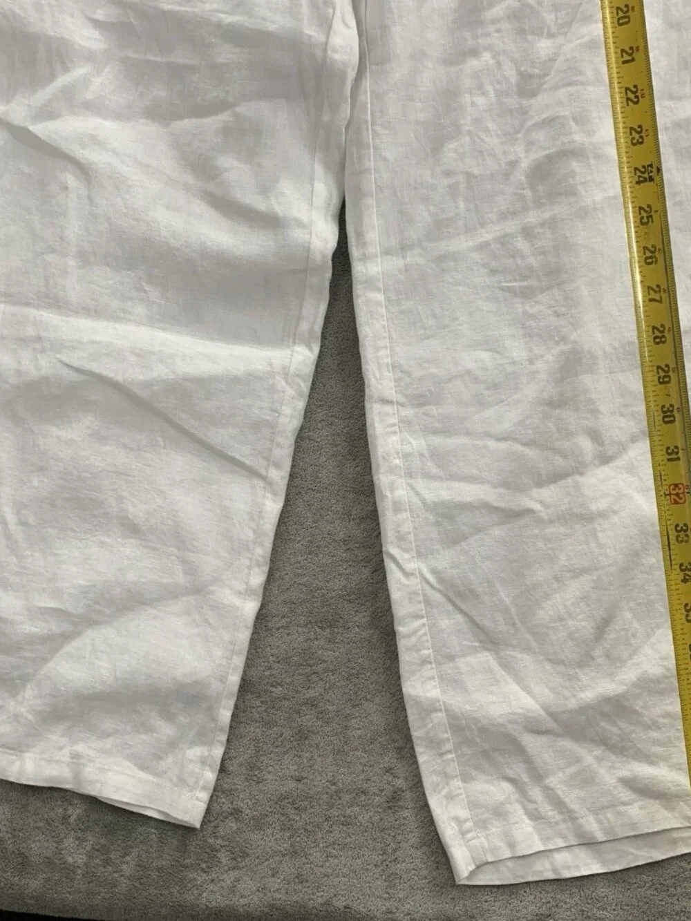 Quince White Wide Leg Linen Pants